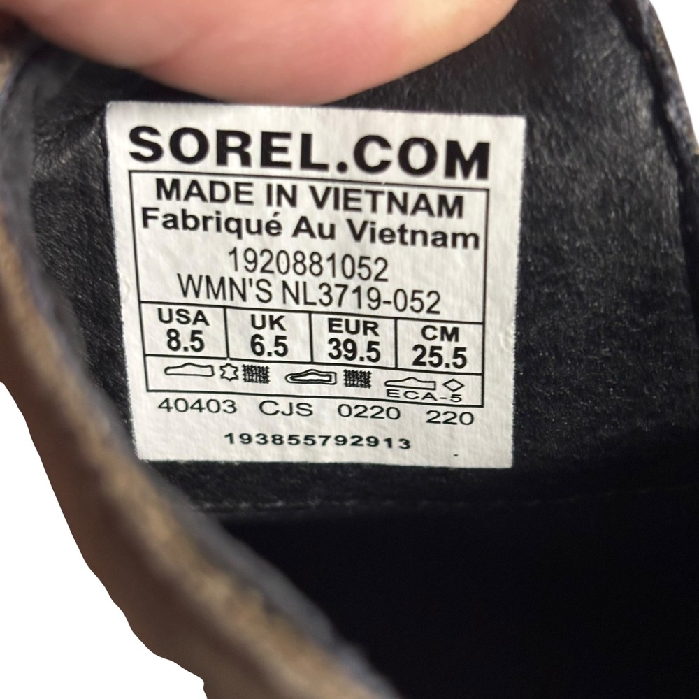 Sorel Emelie Chelsea Waterproof Leather Boots Quarry Black NL3719-052 Womens 8.5 - Picture 10 of 11